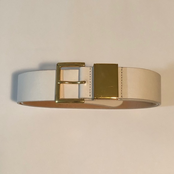 J. Crew White Genuine Leather Belt - Picture 1 of 7